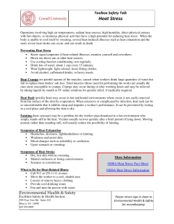 Heat Stress - EHS Cornell