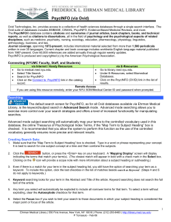 PsycINFO (via Ovid) - NYU Health Sciences Library