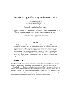 Distributivity, collectivity, and cumulativity&lowast;
