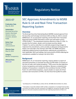 MSRB Regulatory Notice 2015-07