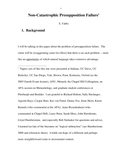 Non-Catastrophic Presupposition Failure1