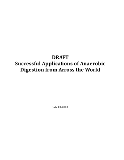 Successful Applications of Anaerobic Digestion from Across the World