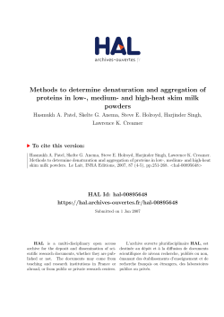 Methods to determine denaturation and aggregation of - HAL