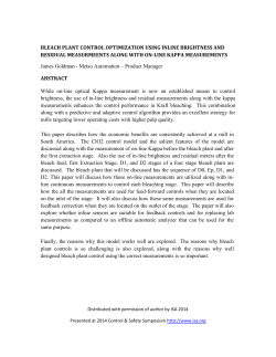 BLEACH PLANT CONTROL OPTIMIZATION USING INLINE