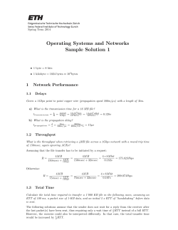 Operating Systems and Networks Sample Solution 1