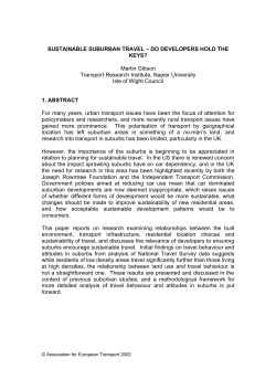 SUSTAINABLE SUBURBAN TRAVEL &ndash; DO DEVELOPERS HOLD