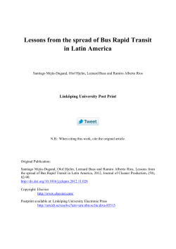 Lessons from the spread of Bus Rapid Transit in Latin America