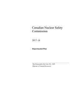 2017&ndash;18 Departmental Plan - Canadian Nuclear Safety Commission