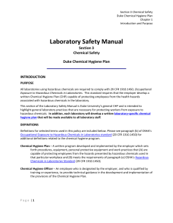 Section 3 - Chemical Safety - Duke Safety Office