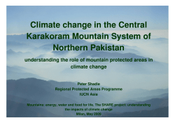 Climate Change Impacts in the Central Karakorum Mountain System