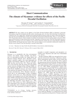 Short Communication The climate of Myanmar: evidence for effects