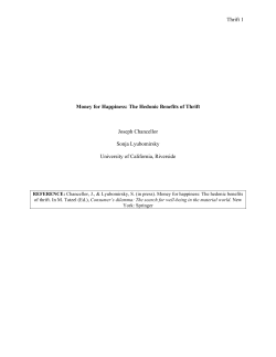 Money for Happiness: The Hedonic Benefits of