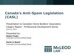 Canada`s Anti-Spam Legislation (CASL)