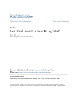 Can Ethical Business Behavior Be Legislated?