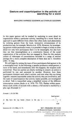 Gesture and coparticipation in the activity of searching for a word