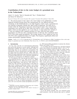 Contribution of dew to the water budget of a grassland area in the
