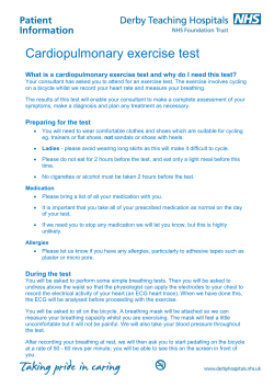 Cardiopulmonary Exercise Test - Derby Teaching Hospitals NHS