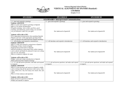 VERTICAL ALIGNMENT OF SPANISH (Standard) COURSES