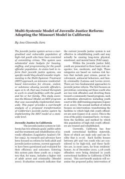 Multi-Systemic Model of Juvenile Justice Reform: Adopting the
