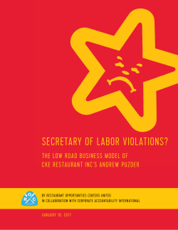 Secretary of Labor Violations? - Restaurant Opportunities Center