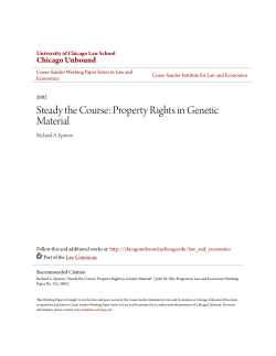 Property Rights in Genetic Material - Chicago Unbound