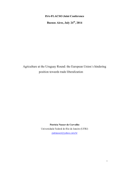 Agriculture at the Uruguay Round - International Studies Association