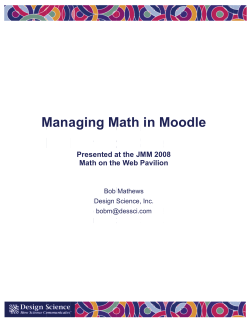 Managin ng M Math in M Moo dle