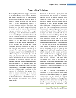 Proper Lifting Technique