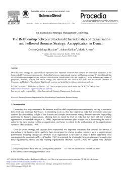 The Relationship Between Structural Characteristics of Organization