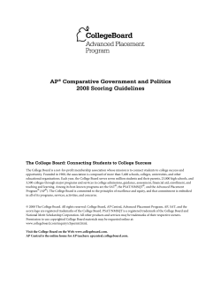 AP&reg; Comparative Government and Politics 2008