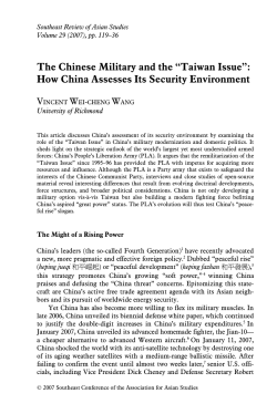 The Chinese Military and the &ldquo;Taiwan Issue&rdquo;: How China Assesses