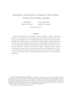 Information Asymmetries in Consumer Credit Markets: Evidence