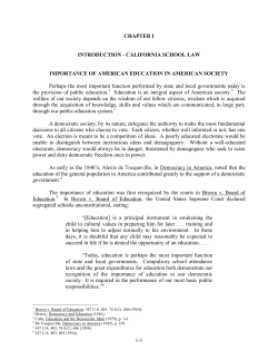 Chapter I - Introduction - California School Law