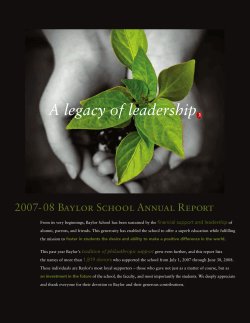 A legacy of leadership
