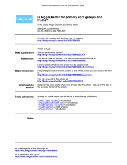 Is bigger better for primary care groups and trusts?