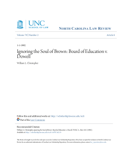 Ignoring the Soul of Brown: Board of Education v. Dowell