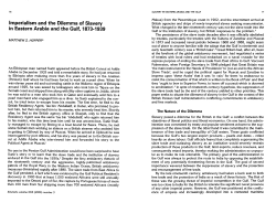 Imperialism and the Dilemma of Slavery in