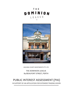 public interest assessment (pia) - Department of Racing, Gaming