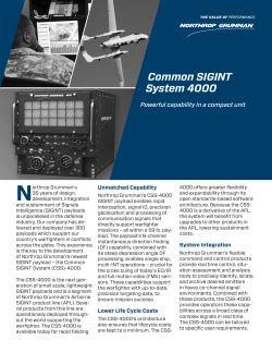 Common SIGINT System 4000 - Northrop Grumman Corporation