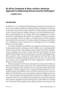 US Africa Command: A More &raquo;Active&laquo; American Approach to