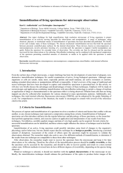 Immobilization of living specimens for microscopic observation