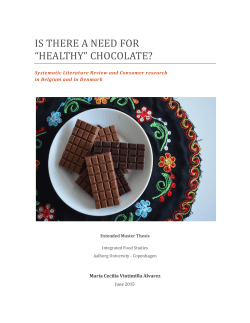 is there a need for “healthy” chocolate?