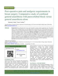 Post-operative pain and analges breast surgery