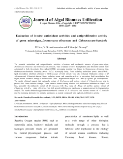 Evaluation of in vitro antioxidant activities and antiproliferative