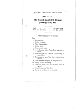 The Court of Appeal (Civil Division) (Guernsey) Rules, 1964