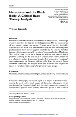 Herodotus and the Black Body: A Critical Race Theory