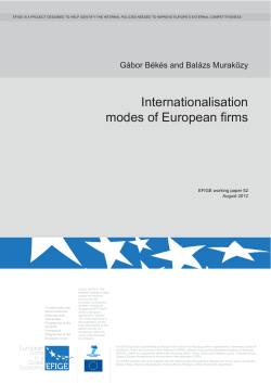 Internationalisation modes of European firms