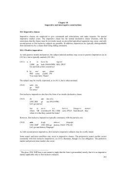 263 Chapter 10 Imperative and interrogative constructions 10.1