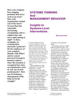 Systems Thinking and Management Behavior