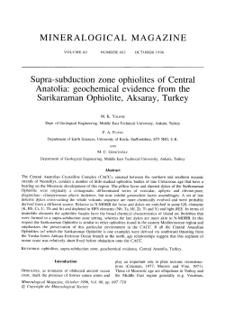 MINERALOGICAL MAGAZINE Supra-subduction zone